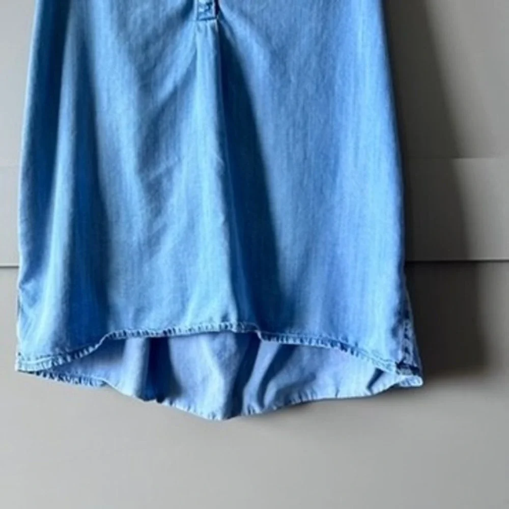 Joie Soft Women Blue Chambray Sleeveless V-Neck High Low Tank Top Size S Classic - Picture 4 of 9